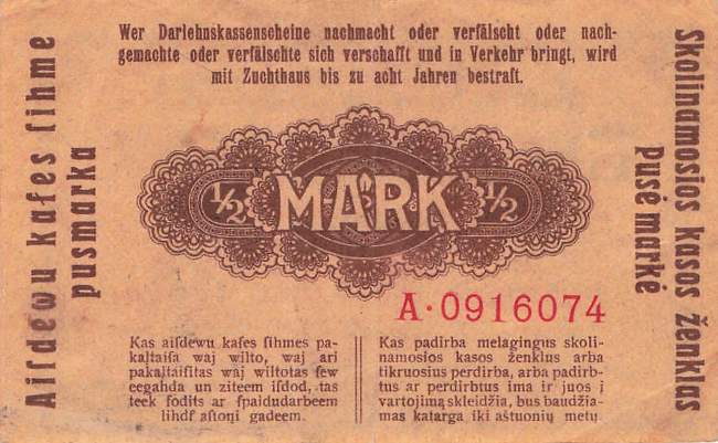 ro. 464 A 1/2 Mark 1918